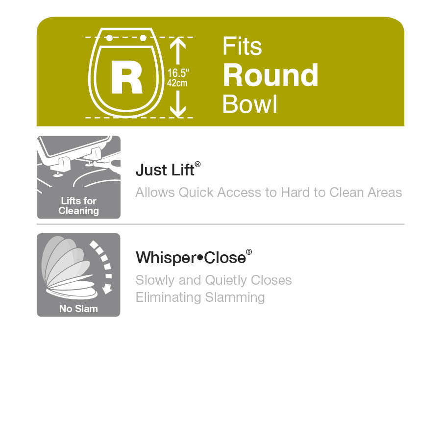 BEMIS JustLift Round Closed Front Toilet Seat in White584SLOWJ 000